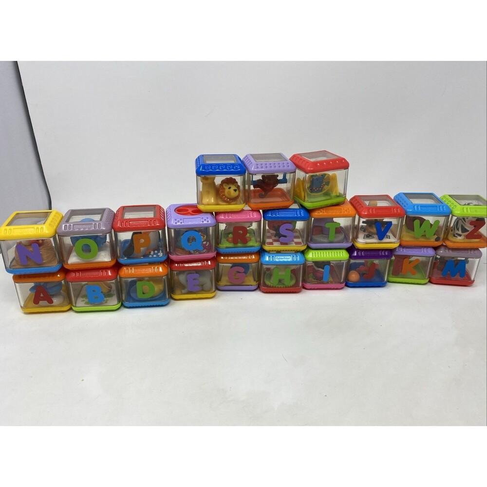 Fisher Price Peek a Boo Blocks Lot of 23 Random Educational Sensory Blocks